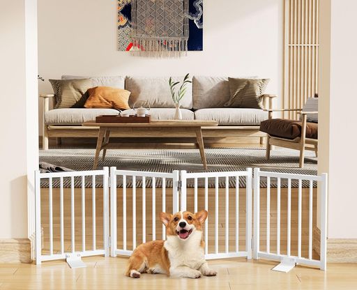 【子犬に最適】:開口サイズ:長さ120cm、高さ40cm。このペットゲートは、便利なまたぎ越えデザインで、小さなペットの動きを効果的に制限しつつ、大人や高齢者が簡単に通り抜けられるように設計されています。バー間の間隔は3.5cmで、バーの間...