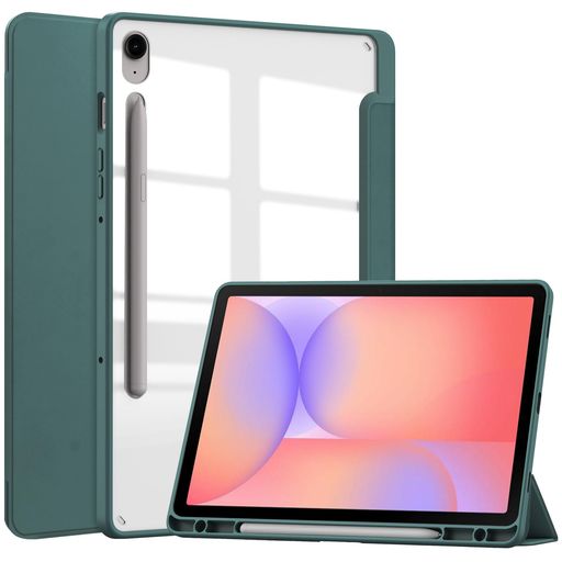 【対応機種】:SamsungGalaxyTabS10Lite/TabS10FE/TabS9FEタブレット10.9インチ保護ケース。星(塗り潰し)対応機種をよくご確認のうえ、ご購入いただけますようお願い致します。 【透明バックカバー】:柔軟なTPUバンパーと透明なPCハードバックカバーで作られ、おデバイス本体の色との美しさを見せます。傷や衝撃からタブレットを守りながら、簡単に取り付け・取り外しができます。星(塗り潰し)PCバックカバーは、カメラレンズより1mm高く設計され、本体を平置してもカメラレンズに擦傷しません。 【三つ折りスタンド】:表面カバーは二つの溝デザインされて、溝を折るとスタンドになれます。二つの置く角度によって両手解放で動画鑑賞を楽々に楽しめ、またはタイピング角度にも変えて、仕事やゲームなどもっと快適に進められます。 【ペンシル収納・オートスリープ】:1便利なペンホルダーが付き、ペンシル紛失せずご安心利用頂けます。また、収納や持ち運びに便利です、いつでもどこでもタブレットを快適に使えます。