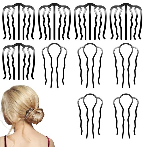 MAEXUS夜会巻きコームインナーヘアアクセ10個セットヘアアクセサリー夜会巻きしっかり金属お団子髪飾り..
