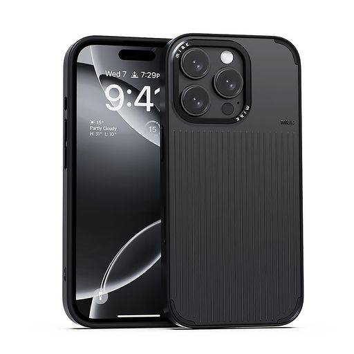 Rakuten - miakiPhone16ProMax用MOODMagSafe対応ケース[スタイリッシュ縦ラインデザインメタルカメラフレームレンズ保護ポリカーボネートTPUハイブリッド構造衝撃吸収防塵設計ディスプレイ保護設計