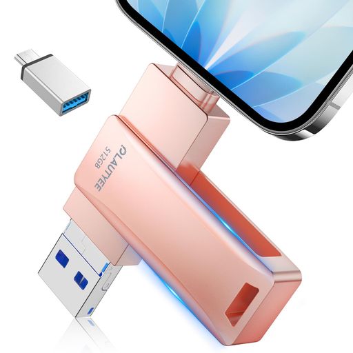 Flash Memory - 【業界革新!アプリ不要】usbメモリ4in1512gb高速Phoneusbメモリー回転式iOS/Type-C/USB/MicroUSBフラッシュメモリ大容量写真保存スマホデータバックアップ
