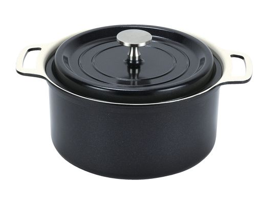 パール金属両手鍋18cmブラック無水調理ができるセラミック加工IH対応HB-5724