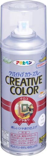 アサヒペン クリエイティブカラースプレー 300ml 92クリヤ 塗料 ペンキ スプレー 屋内外用 速乾タイプ ツヤあり垂れにくい ガス抜きキャップ付き 日本製
