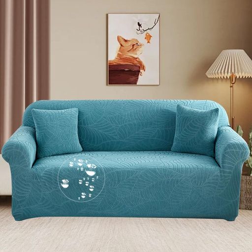 ソファーカバー3人掛け肘付き葉紋様クッションカバー2枚付撥水加工ソファ保護カバー北欧ソファーベッドソファーパッド洗えるソファーマットソファシートマルチカバー四季適用伸縮北…