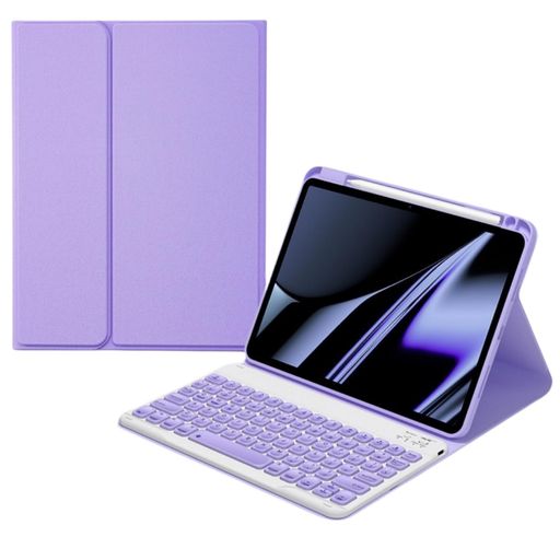 iPadAir11インチM3/M2キーボードケース球状くぼみiPadAir第5/4世代10.9インチiPadPro11第4/3/2/1世代キーボードケースカバー丸いキーマグネット分離式学生ビジネス紫
