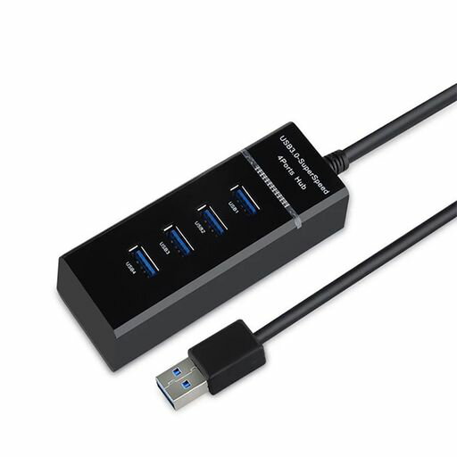 USB3.04ポートハブUSBハブケーブル5Gbps高速転送軽量コンパクトMacBook/SurfacePro等ノートPC他対応USBハブテレワークリモート在宅勤務