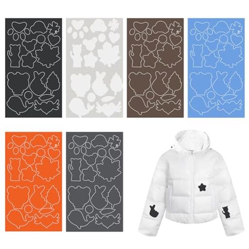 Doyimeナイロン用補修シートダウンジャケット補修布補修パッチ6枚セット6色テント補修シート服の補修に..