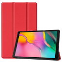 ForSamsungGalaxyTABA10.12019T510/T515ケース【ELMK】軽量薄型PUレザースマートカバー耐衝撃傷防止クリアハード背面ケース三つ折りスタンドオートスリープウェイクアップ
