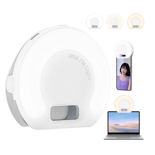 【2025新登場】ポクミル自撮りライトスマホライト3色調整9段階の明るさポータブルでコンパクトLEDリングライトクリップ柔らかな光小型撮影ライト照明ライト多機能充電式調光可能適用写…