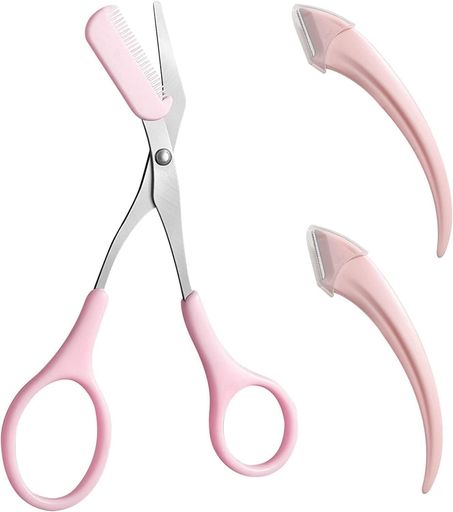 【高品質材料】️眉切りは良質なステンレス鋼で作られ、ハンドル部分はプラスチックで作られている。刃は鋭いが、皮膚を傷つけることはなく、眉毛を効果的に剪定するのに役立ちます。腐食や錆びにくく、長持ちします。 【バリューセット】セットには、2つの...