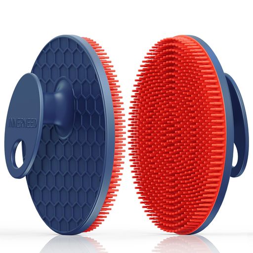 Brushes - INNERNEEDボディブラシシリコン製新感覚の磁気ビーズ内蔵体洗い泡立ち抜群シャワーブラシ毛穴汚れ等洗浄クレンジングボディスクラバーツルツル肌シリカゲルボディブラシハンドル型お風…