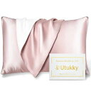 UTUKKYシルク枕カバー【TVで紹介】まくらカバー片面シルク43x63CM6Aクラス封筒式枕カバーシルクピローケーステンセル洗える寝癖軽減抗菌防臭美髪・美肌敏...