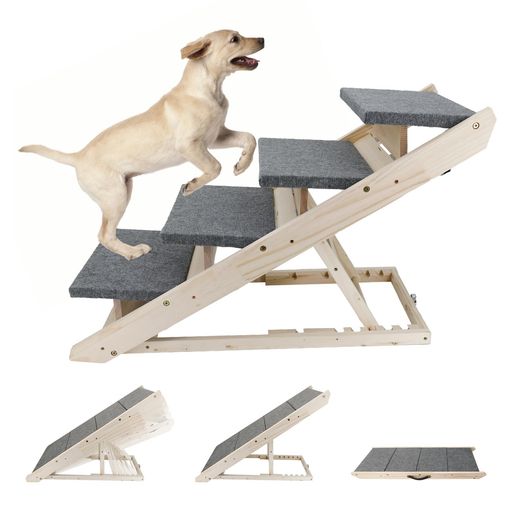 KOOPRO犬用スロープペット階段2IN1両用折り畳みステップ六つ高さ調節可能木製滑り止め組立不要収納便利取っ手付き小型大型猫犬室内屋外スロープ(L-両用) KOOPRO犬用スロープペット階段2IN1両用折り畳みステップ六つ高さ調節可能木製滑り止め組立不要収納便利取っ手付き小型大型猫犬室内屋外スロープ(L-両用)