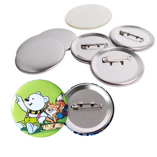 100個缶バッジパーツ素材セット艶面光沢タイプ缶バッジマシーン用丸型ボタン手作りDIY製作パーツセット..