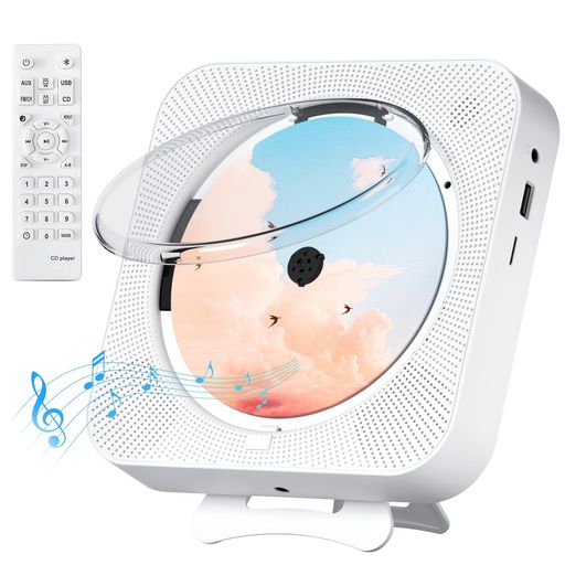 ENVYCLOUDcdプレーヤーリモコン付きCDラジカセHi-Fiスピーカー再生/LEDディスプレイ/タイマー/FMラジオ..