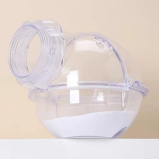 Squirrel - Ifukens小動物バスルームトイレシャワー室ハムスターの外部浴室プラスチック製透明ペットケージ多機能ペット用品給水ボトル食器小動物飼育ケージアクセサリー(ホワイト-新版)