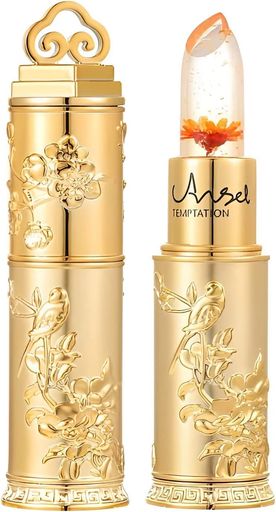 【温感変色】ジェリーリップスティック、温度で色が変わるリップリップ金箔入りリップクリーム色温変化..