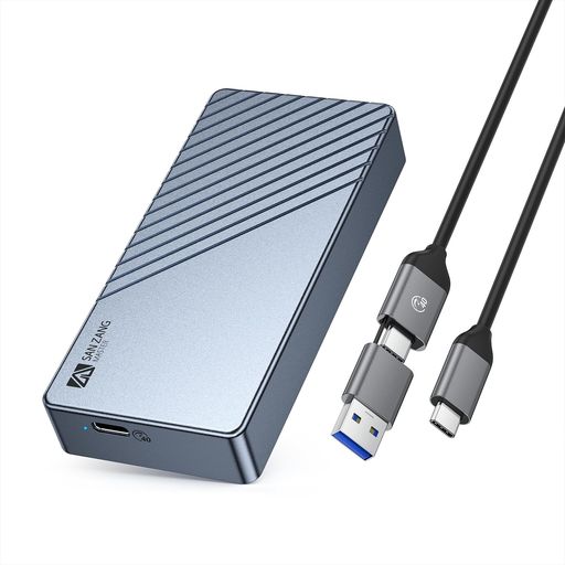 SANZANG USB4/Thunderbolt 4対応 M.2 NVMe SSD アルミニウム外付けケース 40Gbps 3段階冷却システム 付属冷却ベスト 2230-2280対応 ポータブル