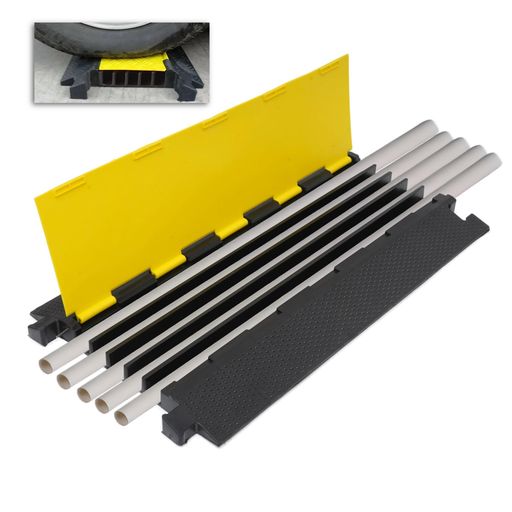 EffiQ-Rateケーブルプロテクター屋外20tゴムホースプロテクター道路歩道配線カバーパイプコード保護5チ..