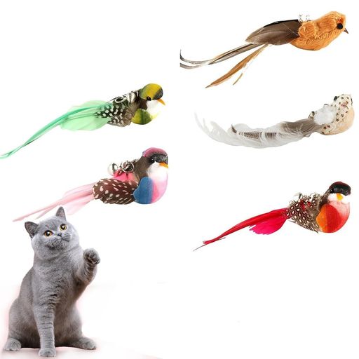 Rakuten - Roczential猫の羽のおもちゃ、詰め替え猫のおもちゃの杖の交換、インタラクティブな猫じゃらしの羽のおもちゃ、詰め替えの羽の鳥の猫の棒のおもちゃ、猫の杖のおもちゃ用のベル付き猫…