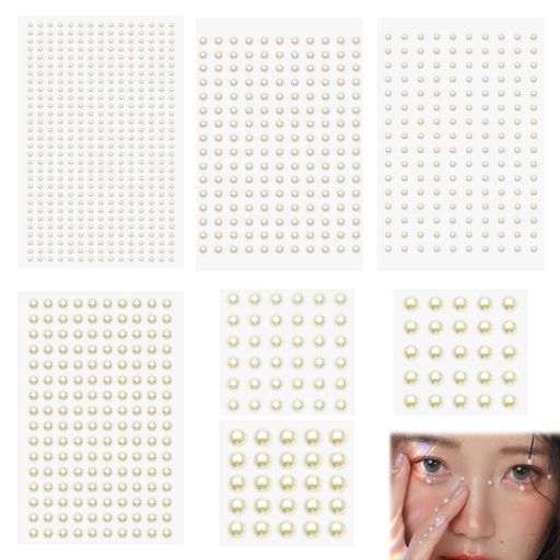 PAVIKEパールシール【7枚組】フェイスステッカージェムストーンシール顔の装飾、工芸品、フォトフレー..