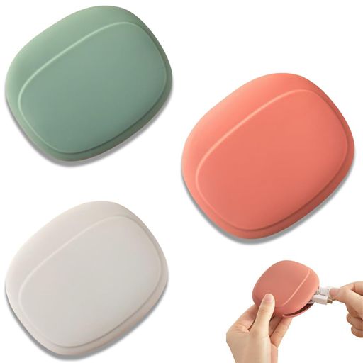 WAIRUIGOOD有線イヤホンケースイヤホンケースイヤホン収納シリコンポーチ耳栓ケース小物収納キーケースUSB充電ケーブルイヤホン充電器旅行用ポータブル3個セ...