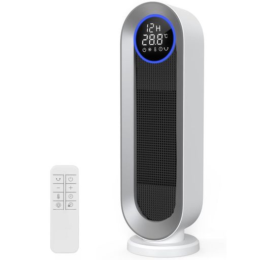 【節電対策を実現するECO恒温モード+3段階出力モード】最新改良版セラミックファンヒーターはECO知能恒温機能搭載、周囲温度を感知してECOモードで運転すると、設定温度(設定範囲:15~35°C、単位:1°C)に合わせて自動で出力レベルを切り替えます。人体に快適な温度をキープしながら細かい温度調節で省エネ運転に期待できます。「高温風1200W」、「低温風800W」、「送風8W」と「恒温モード」四つの温度モードが搭載されます。電気ストーブの電源を切ようとする時、ファンが引き続き運転「30秒送風散熱機能」、内部の熱量が完全に冷却して不意な怪 我を防ぐ効 果があります。 【高級感たっぷり大型LEDディスプレイ&amp;パネル消灯可能】このセラミックヒーターは高級感溢れる大画面LEDディスプレイも搭載しており、温度やタイマー機能などヒーターの運転状態が一目で確認できます。またリモコン消すボタンを押すとすぐに消せるので睡眠時に眩しくない、ぐっすり眠れます。 リモコンも付属しているのでわざわざ屈んでスイッチオンとひと手間動作する必要もなく、ベッドの上でゆっくりくつろいだままでも遠隔操作できます。