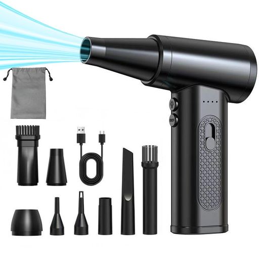 JEVDESエアダスター電動エアダスターブロワー超強力160000RMP高速回転無段階風量調整電動エアダスターUSBType-C充電式300g小型9種類ノズル付きPC掃除/キーボード/家具/車内/エアコン/洗車用収納…