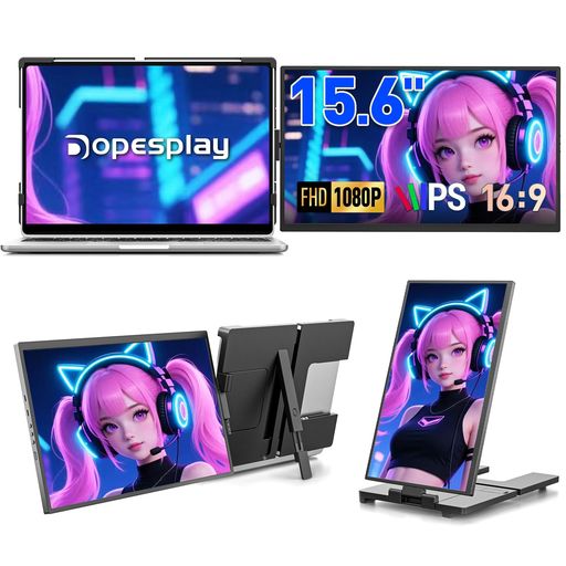 👍【業務効率最大化!デュアルモニターの力】Dopesplayデュアルディスプレイで、ノートパソコン一台で複数の作業を同時にこなし、効率を最大化できます。ゲーム、映画鑑賞、ビデオ会議など、あらゆる作業をスムーズにこなせます。P...