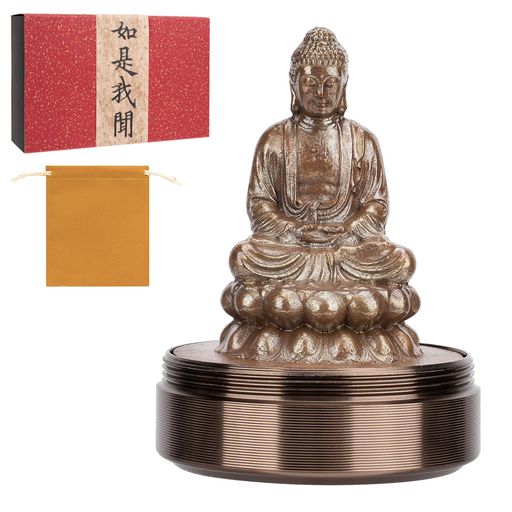 乐天商城 - HannaFires ミニ真鍮 仏像 ギフトセット – 携帯可能なポケットサイズ 釈迦牟尼 像 瞑想 アクセサリー ホテル・旅行用 風水 インテリア 禅デコレーション