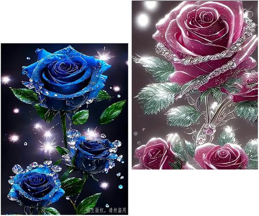 Amyakerダイヤモンドアートキット四角いビーズ全面2個セットダイアモンドビーズ絵画キットDIY手作り絵..