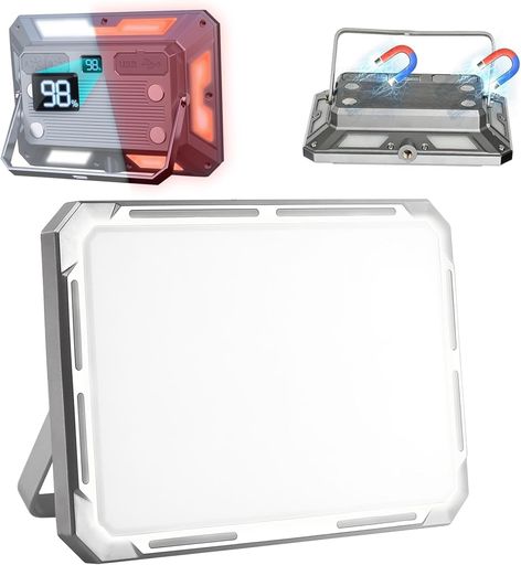 LBFXQ投光器 LED作業灯 LEDランタン【8000mAh大容量 3500LM】ワークライト超高輝度 3色切替 Type-c充電式 磁気設計 常夜灯機能 懐中電灯機能 ワークライト 無段階調光 SOSモード IP66防水 キャンプ …