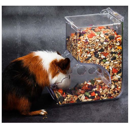 Sekusii自動給餌器-ハムスター・小鳥用餌やり対策透明駄目防ぐケージ固定可愛い小動物用品ZS-02タイプ(4.0)