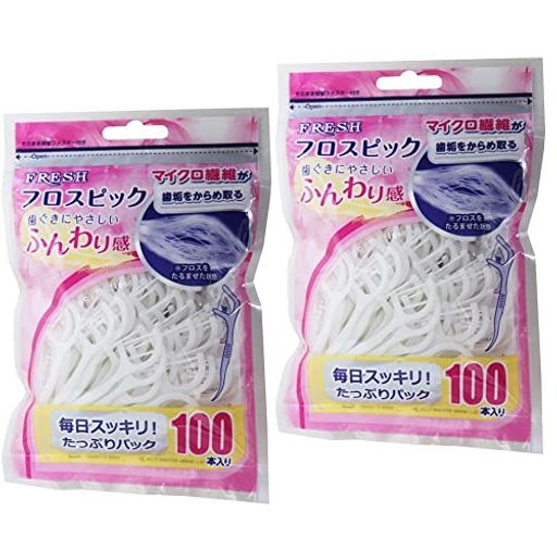 【まとめ買い】デンタルプロフレッシュフロスピック100本入【x2個】