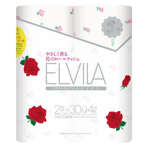 四国特紙xnepiaトイレットロールエルビラ[バラ]30m(ダブル)4ロール