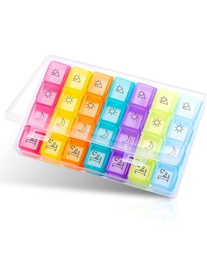 【製品仕様】重量:約170g、長さ幅高さ約17.5*11*2.5、4つの仕切りで一日、合計7日間、合計28仕切りで。 【製品デザイン】毎週7色に分かれています、小さなパーティション透明可視で中身が確認しやすいです、服用を忘れたり、間違って覚えたりするのを防ぐのに役立ちます。 【使いやすい】通常の薬をコンパクトに収納でき、あふれにくく、取り出しやすい構造です。また、フタを閉めればしっかり仕切れるパーテ【使いやすい】通常の薬をコンパクトに収納でき、あふれにくく、取り出しやすい構造です。また、フタを閉【使いやすい】通常の薬をコンパクトに収納でき、あふれにくく、取り出しやすい構造です。また、フタを閉めればしっかり仕切れるパーテーションで、誤って落としてもバラバラになる心配は入りません。めればしっかり仕切れるパーテーションで、誤って落としてもバラバラになる心配は入りません。ーションで、誤って落としてもバラバラになる心配は入りません。 【持ち運びや保管が簡単】お薬だけでなく、飴、イヤリング、指輪、メモリーカードなどちょっとした小物の収納にも役に立ちます。コンパクトサイズなので、通勤通学・お出かけ・旅行等また非常に便利。