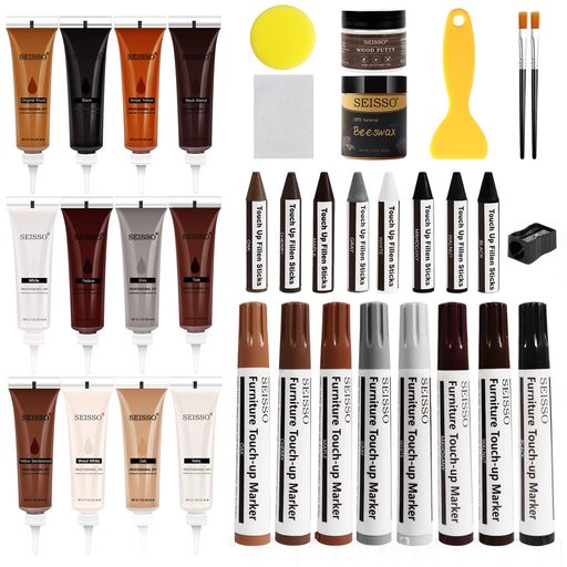 DEWELフローリング補修家具補修ペンフローリング穴埋めパテ木製品キズ補修セット木工用パテフローリングドア剥がれ補修家具補修家具傷隠しペンネジ穴、ひび割れ、釘目、傷、焼灼、変…