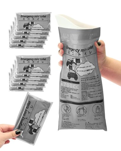 [Laberush]簡易トイレ車携帯トイレ災害用トイレ10回分700cc登山防災非常用トイレ消臭除菌仮設トイレ子供男女兼用ポータブルトイレ個包装軽量携帯便利渋滞キャンプ断水時緊急時(グレー)