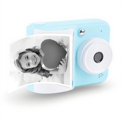 キッズインスタントプリントカメラ、48MPHD1080pデジタルカメラと男の子と女の子のためのプリントペーパー付きデジタルカメラ3〜12歳、幼児用のおもちゃカメラ(青)厚さ0.6mm))