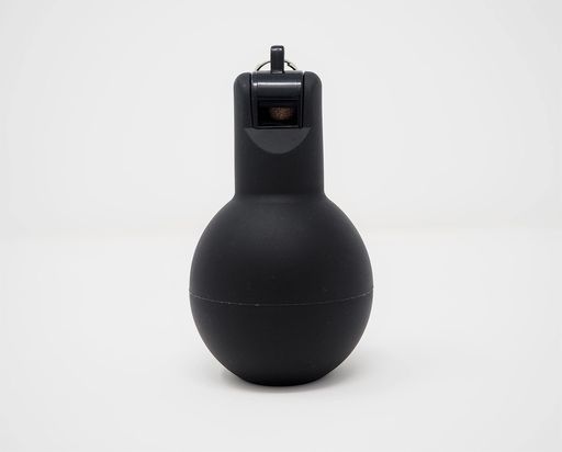 衛生的な握って鳴らすホイッスル(最大約80dB) 安心のラテックスフリー ナイロン紐(100cm)付き 全長115mm 直径65mm 重さ55g(紐除く)