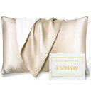 UTUKKY シルク枕カバー【TVで紹介】まくらカバー 片面シルク枕カバー 50×70CM 6Aクラス 封筒式枕カバー シルクピローケース テンセル 洗える 寝...
