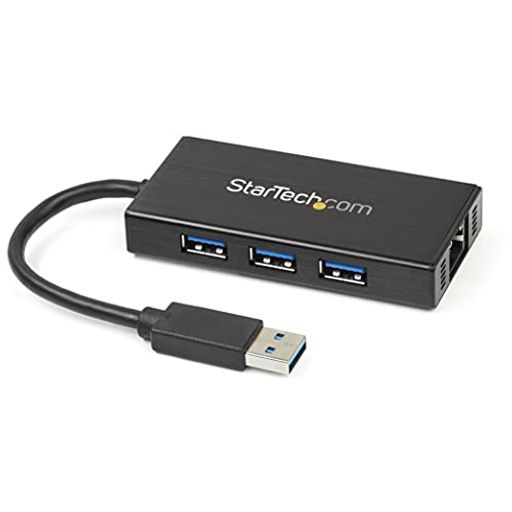 StarTech.com3ポートUSB3.0ハブポータブルギガビットイーサネット対応LANアダプタ搭載アルミ筐体GbE+USBハブST3300GU3B