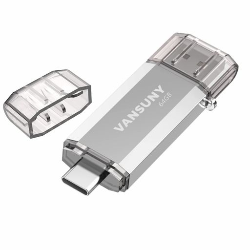 VansunyUSBメモリType-C64GB高速転送データUSBフラッシュドライブ2in1OTGUSB3.0+USBCメモリスティックデュアルタイプC64ギガ大容量(銀) VansunyUSBメモリType-C64GB高速転送データUSBフラッシュドライブ2in1OTGUSB3.0+USBCメモリスティックデュアルタイプC64ギガ大容量(銀)