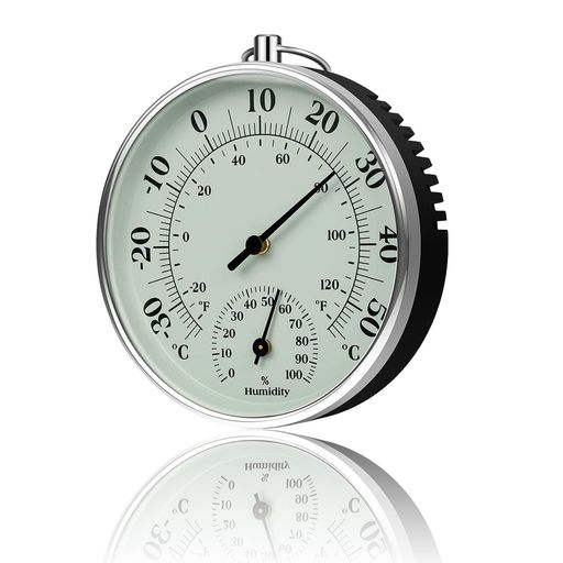 Huray100*100*25mm高精度温度・湿度計電池必要なし時計温度計湿度計壁掛け業務用浴室湯温計赤ちゃんお..