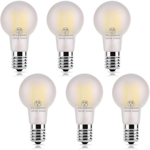 シャンデリア 『商品情報』●フィラメント電球●本体サイズ:40x80mm(A40)●E17口金●6W(白熱電球60W相当)●明るさ:817lm●色温度:4000K昼白色●Ra>95●発光角度:約360°●材質:ガラス●密閉形器具対応●...