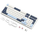 ZIYOULANGK8ゲーミングキーボードワイヤレスメカニカルキーボード100キー赤軸テンキーホットスワップ対応ガスケットマウントカスタムRGBバックライト2.4Ghz/Bluetooth5.0/Type-C有線(2)