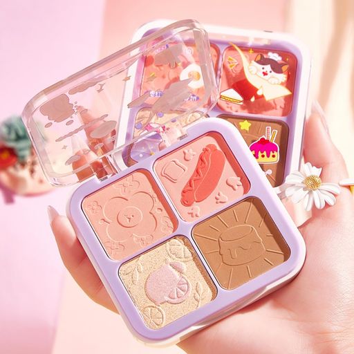 マットブラッシュリペアナチュラルヌードメイクアップルージュ女性メイクアップブラッシュハイライトリペアパウダーオールインワンプレート01#ハニーラブムース