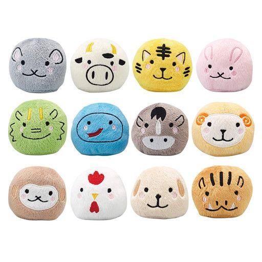 アイメディア(Aimedia) お手玉 おてだま 12個 十二支 干支 ぬいぐるみ 人形 おもちゃ かわいい 巾着付き 正月飾り 指先体操 知育玩具