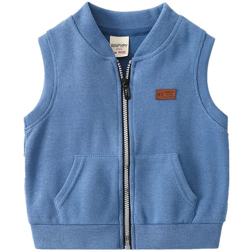 [LovKin]ベストキッズ男の子袖なしチョッキベビー子供服前開きジャケットジップアップスクール通園通学..