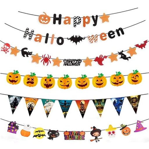 ZOYUBSハロウィン飾りガーランドハロウィンガーランドハロウィン壁飾りハロウィーン飾り付けハロウィングッズハロウィーン装飾吊り旗ぶら下げバナーデコレーションHAPPYHALLOWEEN吊り紙ハ…